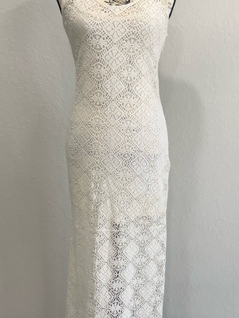 Lovers + Friends Cream Crochet Lace Maxi Dress Size S